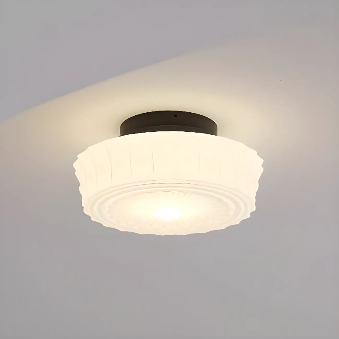 Mini plafonnier tambour ivoire pour salon