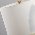 Lampada da tavolo con base in resina e paralume cilindrico Art Déco per camera da letto