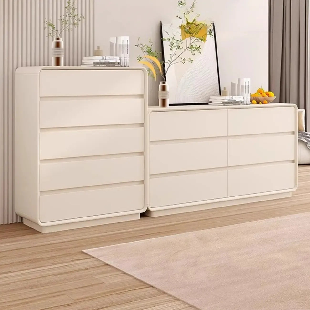 Commode d'appoint minimaliste pour usage intérieur avec plusieurs tiroirs