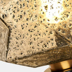Lampe de table géométrique en verre caramel pour salon