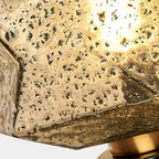Lampe de table géométrique en verre caramel pour salon