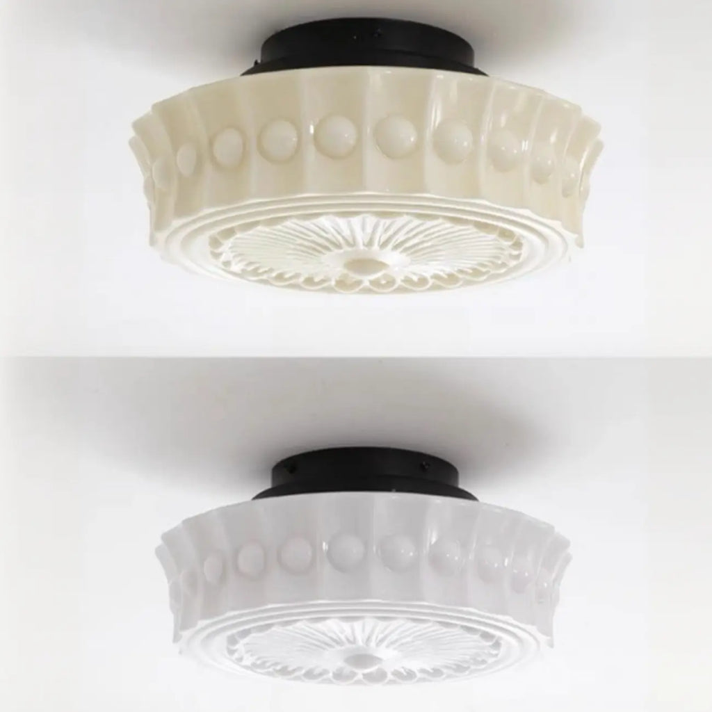 Mini plafonnier tambour ivoire pour salon
