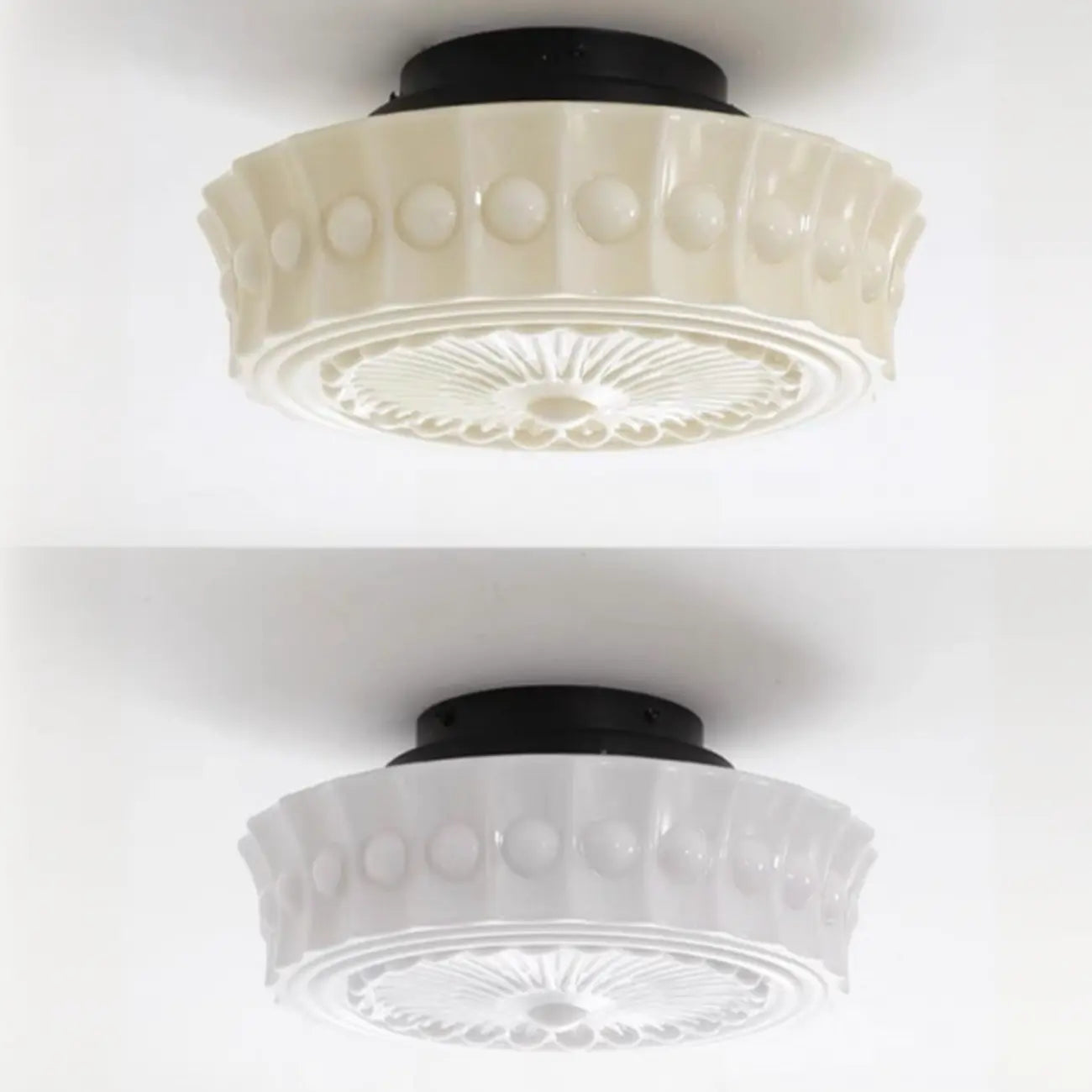 Mini plafonnier tambour ivoire pour salon
