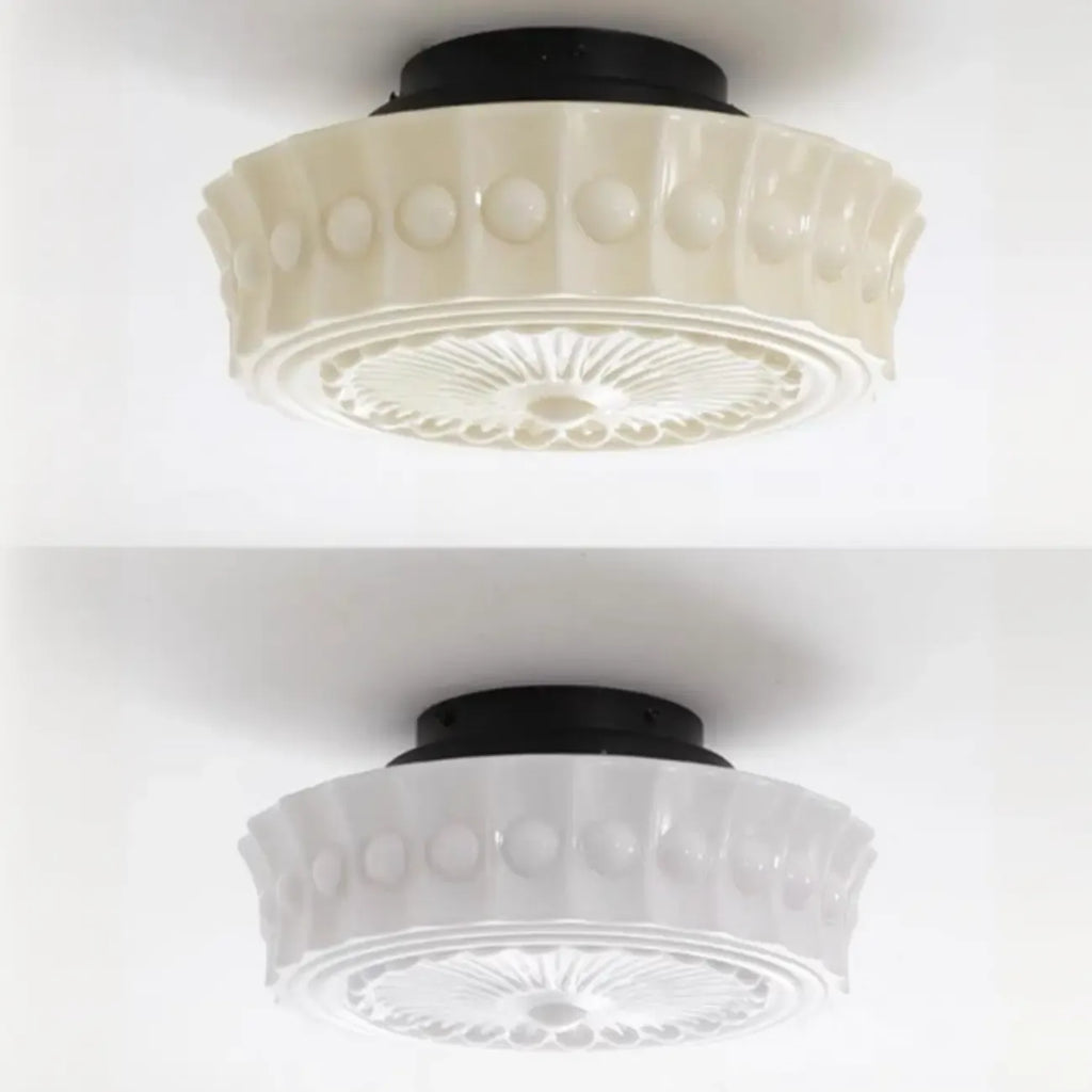 Mini plafonnier tambour ivoire pour salon