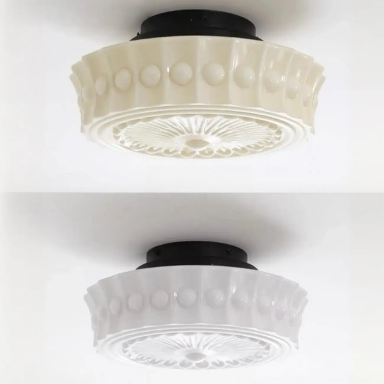 Mini plafonnier tambour ivoire pour salon