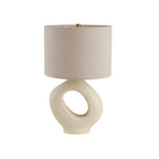 Lampada da tavolo con base in resina e paralume cilindrico Art Déco per camera da letto
