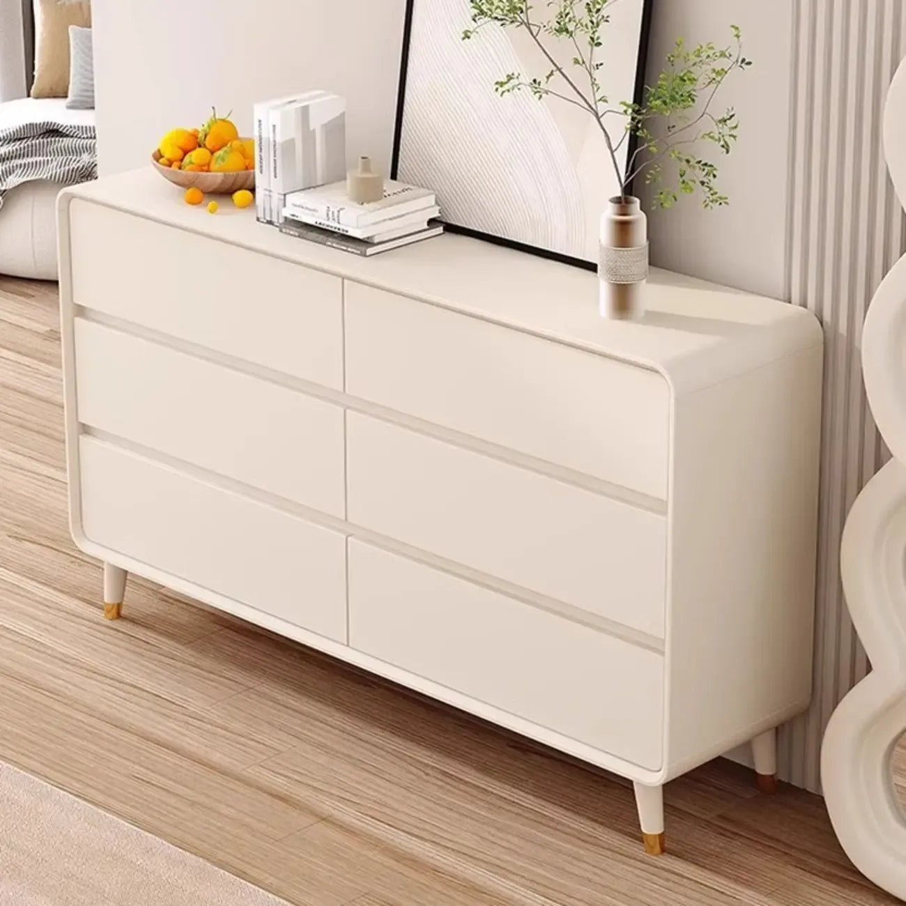 Commode d'appoint minimaliste pour usage intérieur avec plusieurs tiroirs