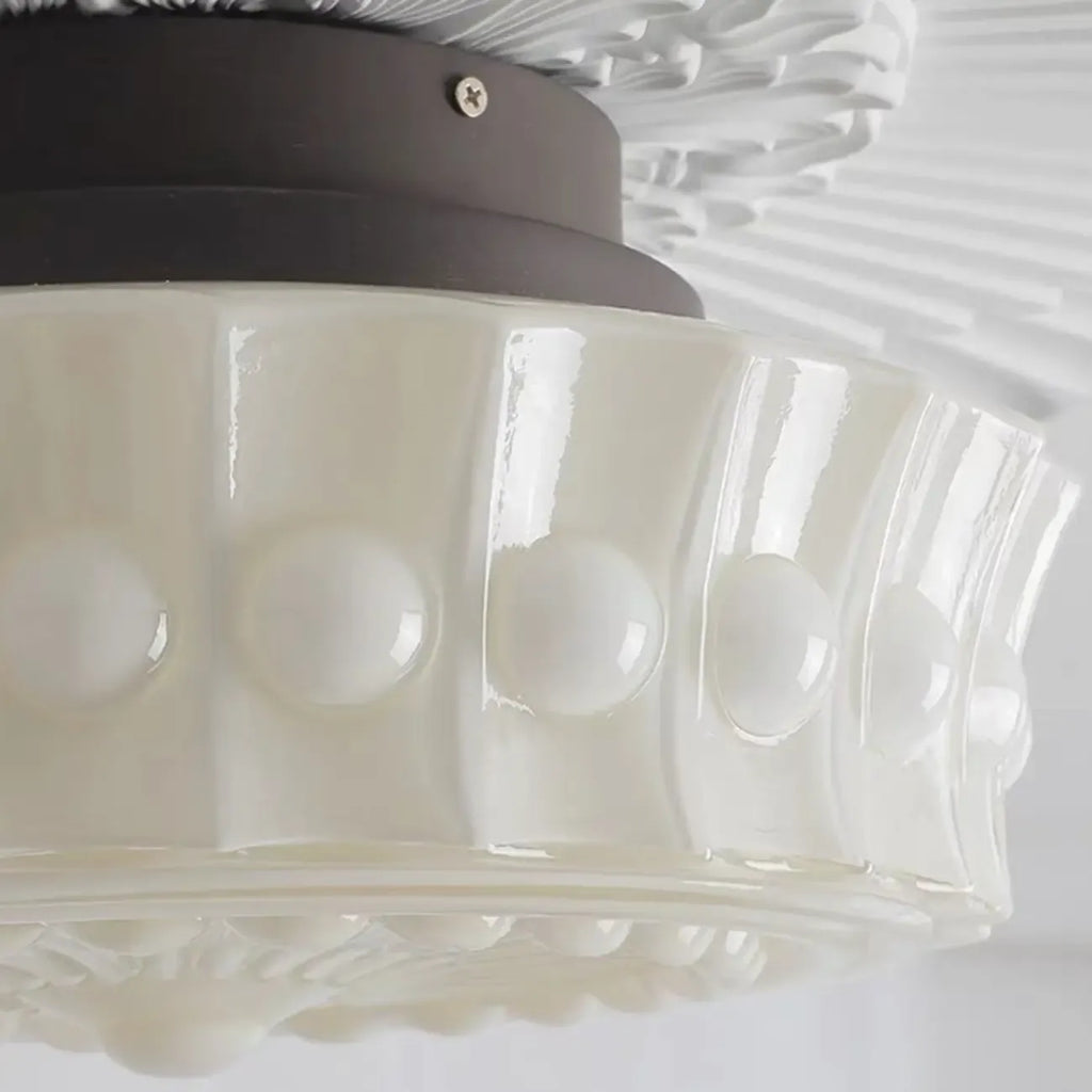 Mini plafonnier tambour ivoire pour salon