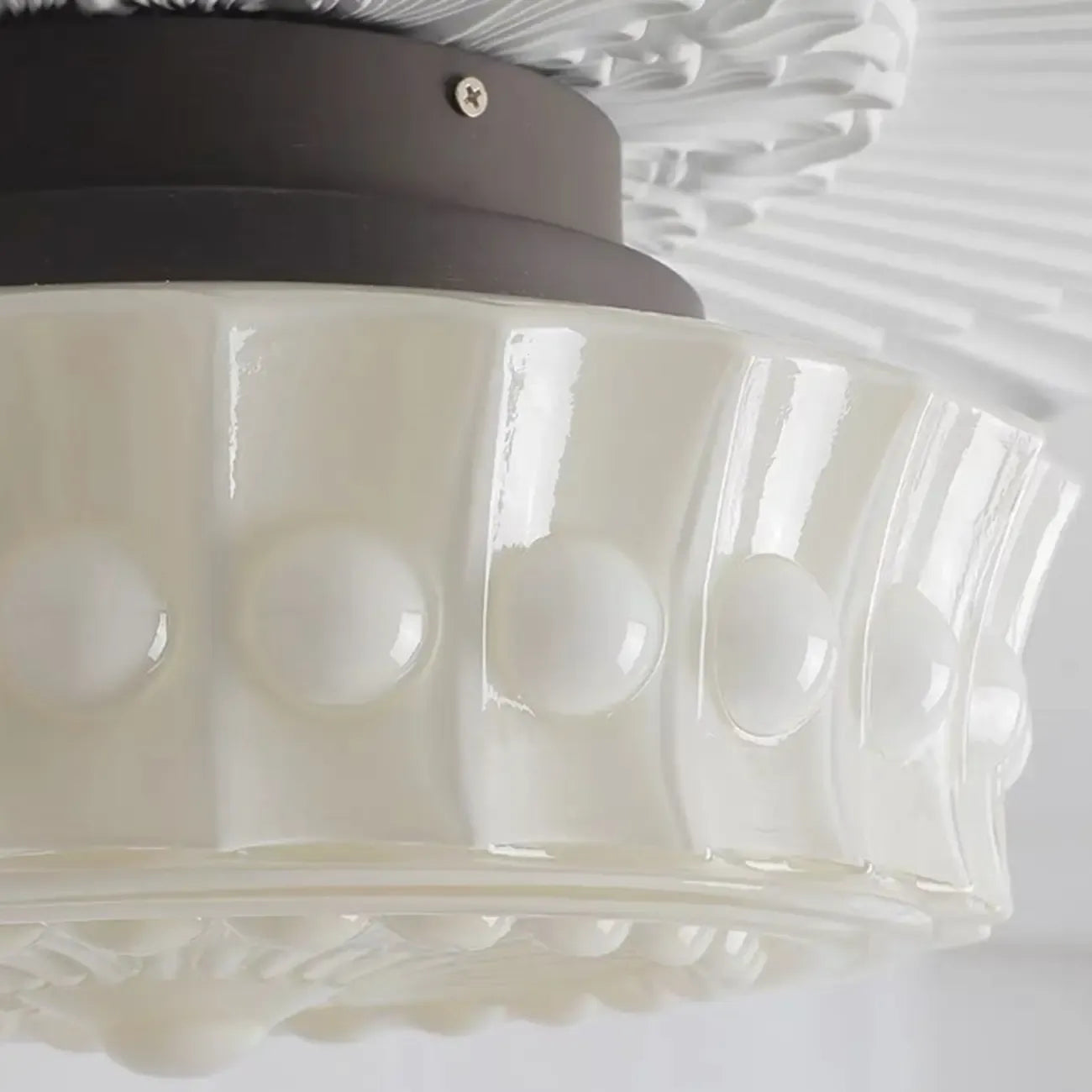 Mini plafonnier tambour ivoire pour salon