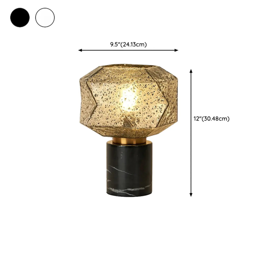 Lampe de table géométrique en verre caramel pour salon