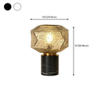 Lampe de table géométrique en verre caramel pour salon