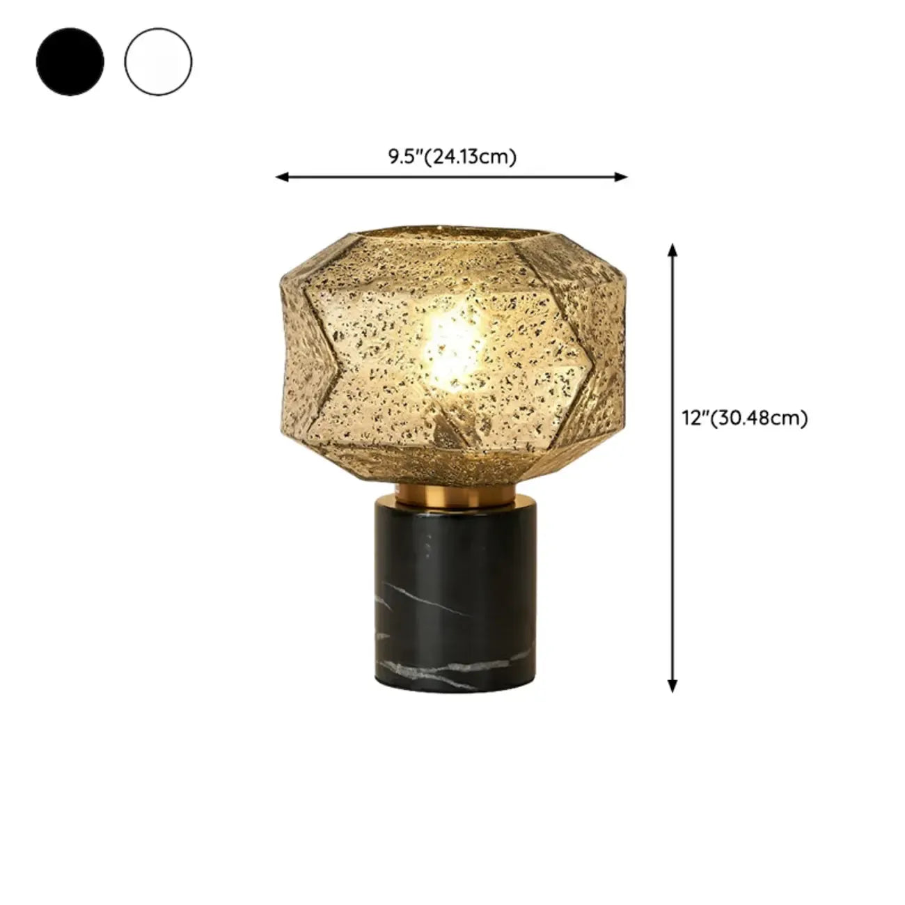 Lampe de table géométrique en verre caramel pour salon