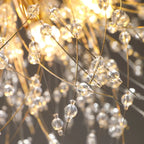 Plafonnier semi-encastré en cristal de luxe pour espace de vie