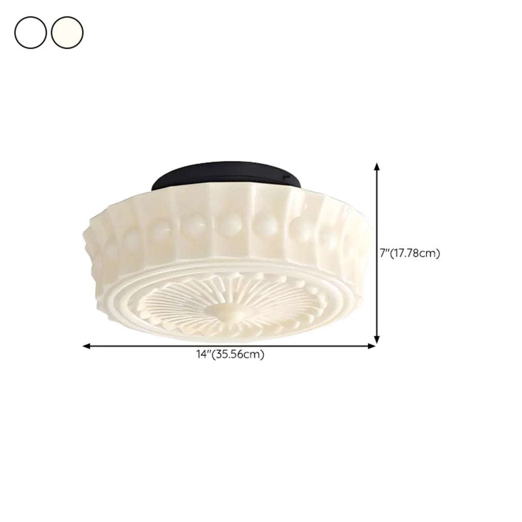 Mini plafonnier tambour ivoire pour salon