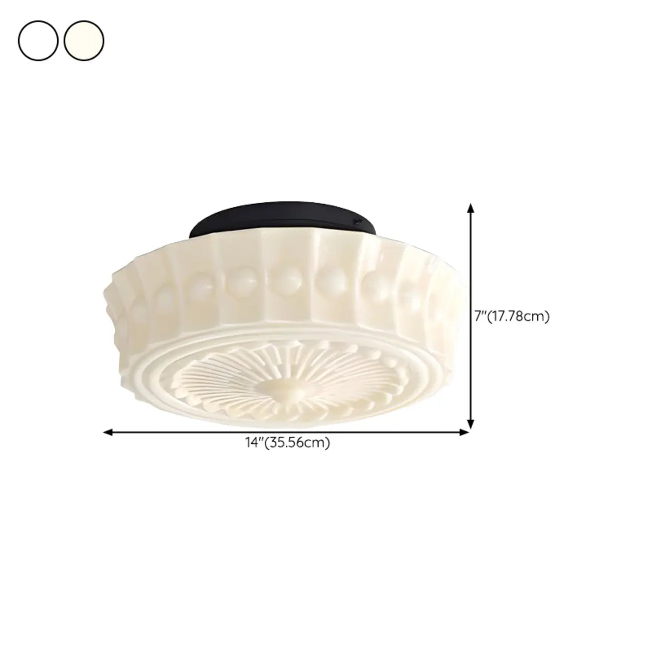 Mini plafonnier tambour ivoire pour salon