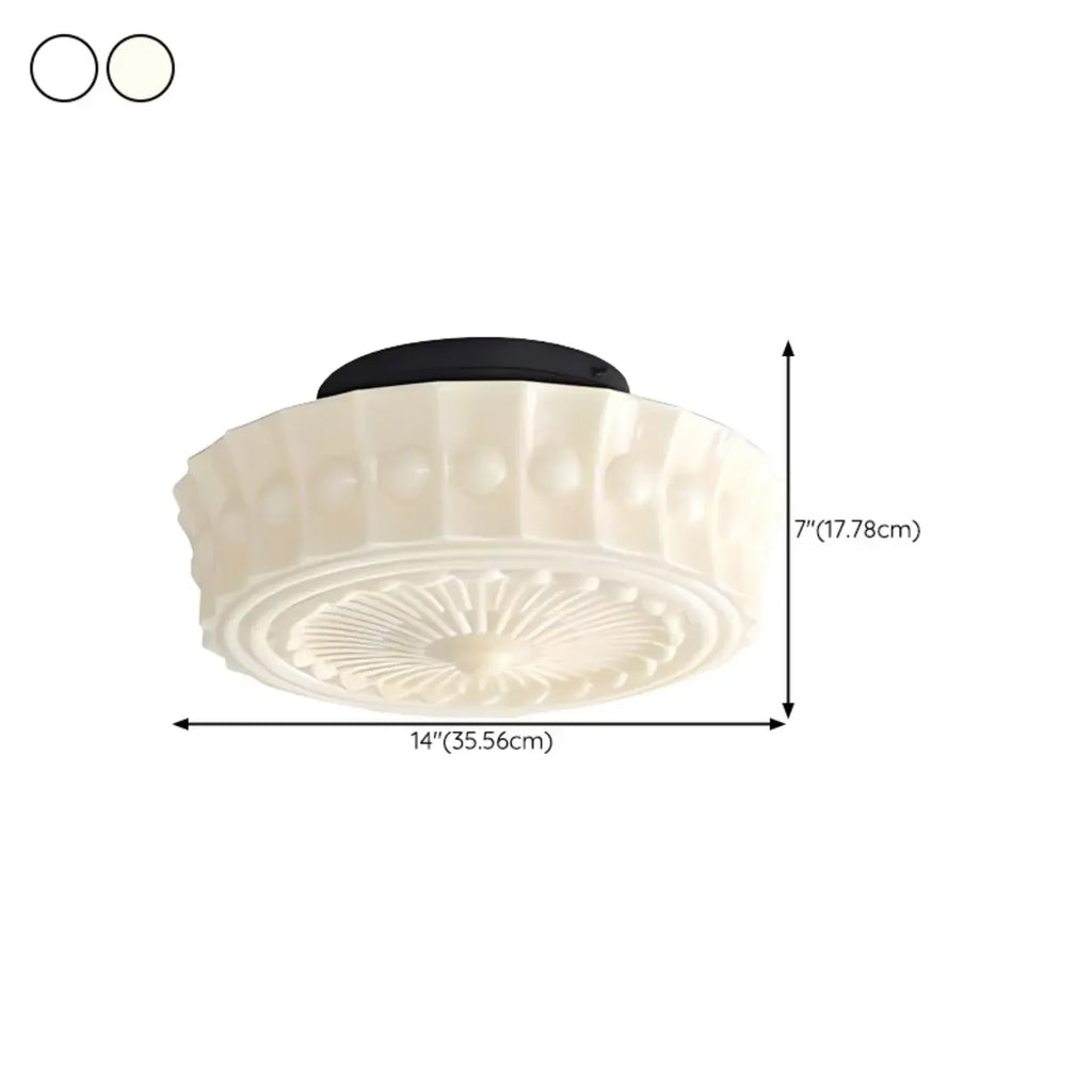 Mini plafonnier tambour ivoire pour salon