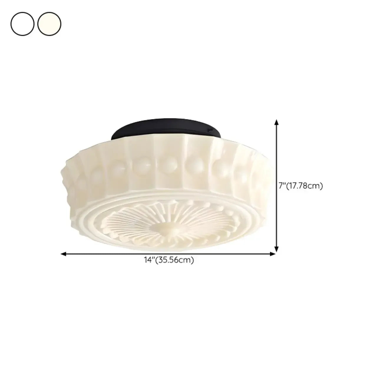 Mini plafonnier tambour ivoire pour salon