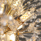 Plafonnier semi-encastré en cristal de luxe pour espace de vie