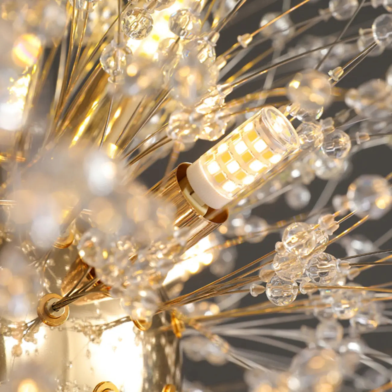 Plafonnier semi-encastré en cristal de luxe pour espace de vie