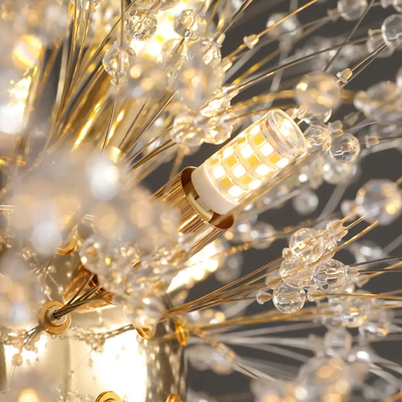 Plafonnier semi-encastré en cristal de luxe pour espace de vie