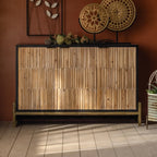 Meuble industriel en bois autoportant pour salon