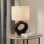 Lampada da tavolo con base in resina e paralume cilindrico Art Déco per camera da letto