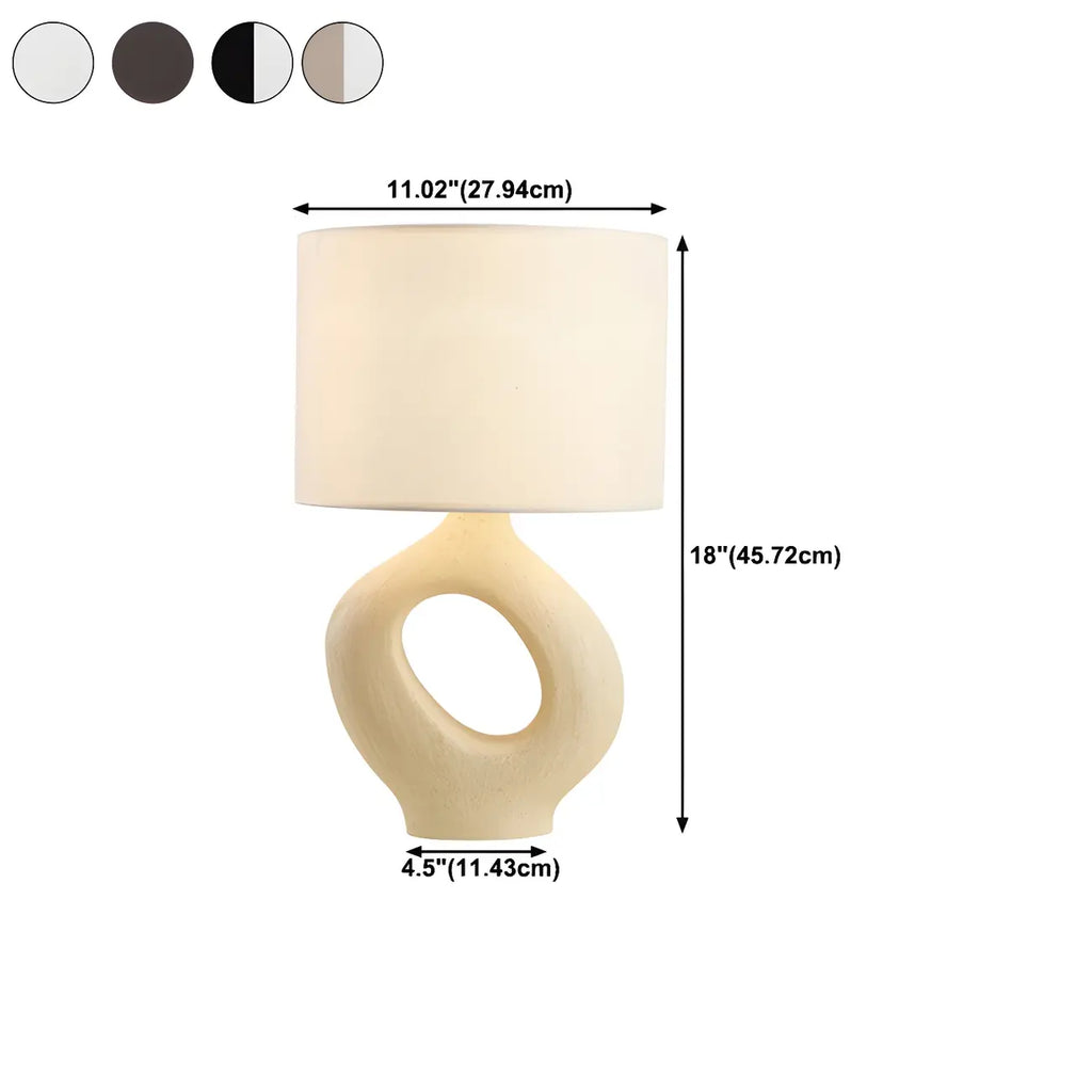 Lampada da tavolo con base in resina e paralume cilindrico Art Déco per camera da letto