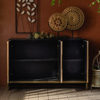Meuble industriel en bois autoportant pour salon