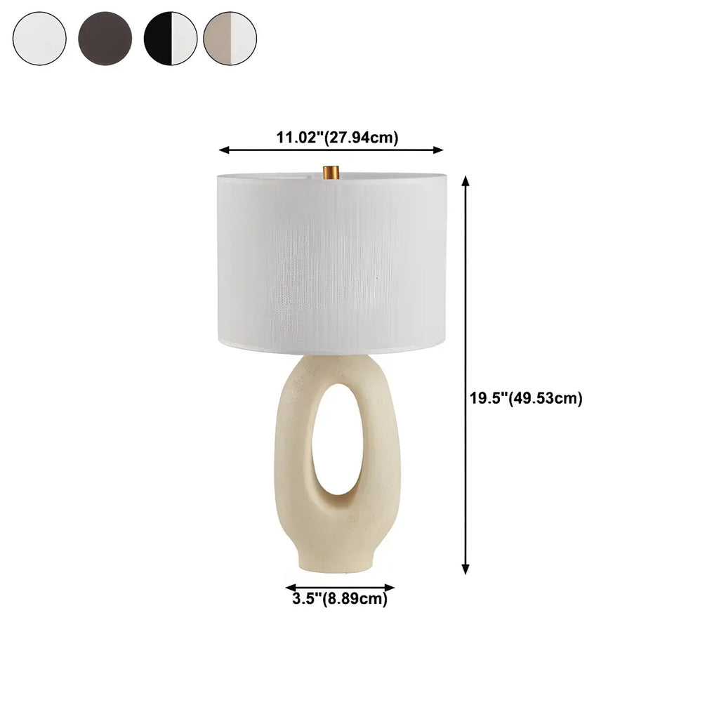 Lampada da tavolo con base in resina e paralume cilindrico Art Déco per camera da letto