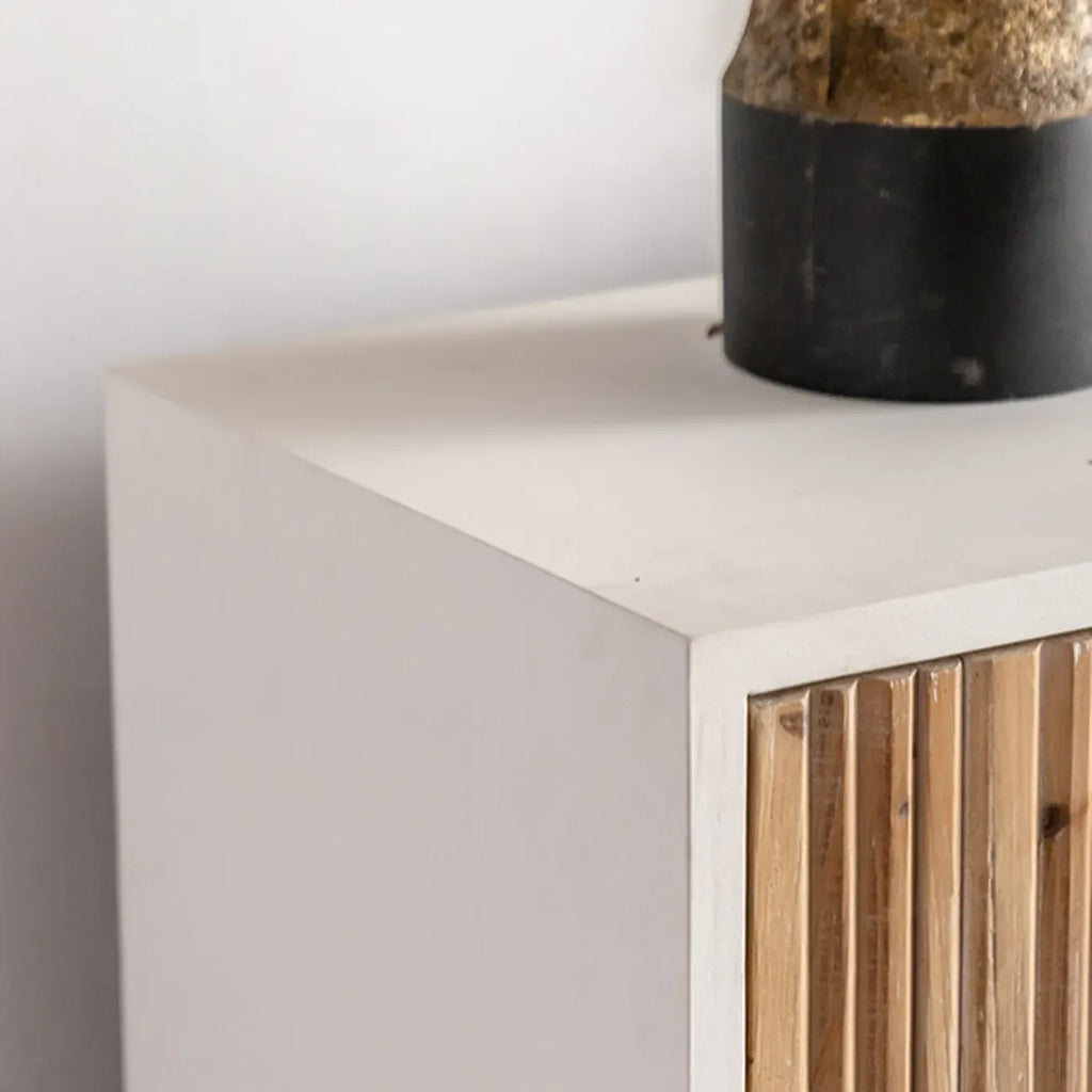 Meuble industriel en bois autoportant pour salon