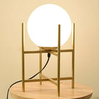 Lampe de chevet minimaliste en verre et métal, globe, pour chambre