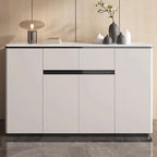 Buffet gris moderne avec plateau en pierre frittée