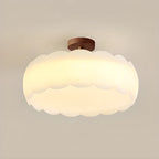 Plafonnier semi-encastré élégant à LED, finition naturelle.