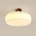 Plafonnier semi-encastré élégant à LED, finition naturelle.