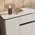 Buffet gris moderne avec plateau en pierre frittée