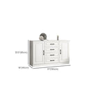 Meuble indépendant en bois blanc avec tiroirs et portes