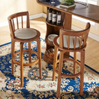 Tabouret de bar pivotant en bois rembourré, style moderne du milieu du siècle
