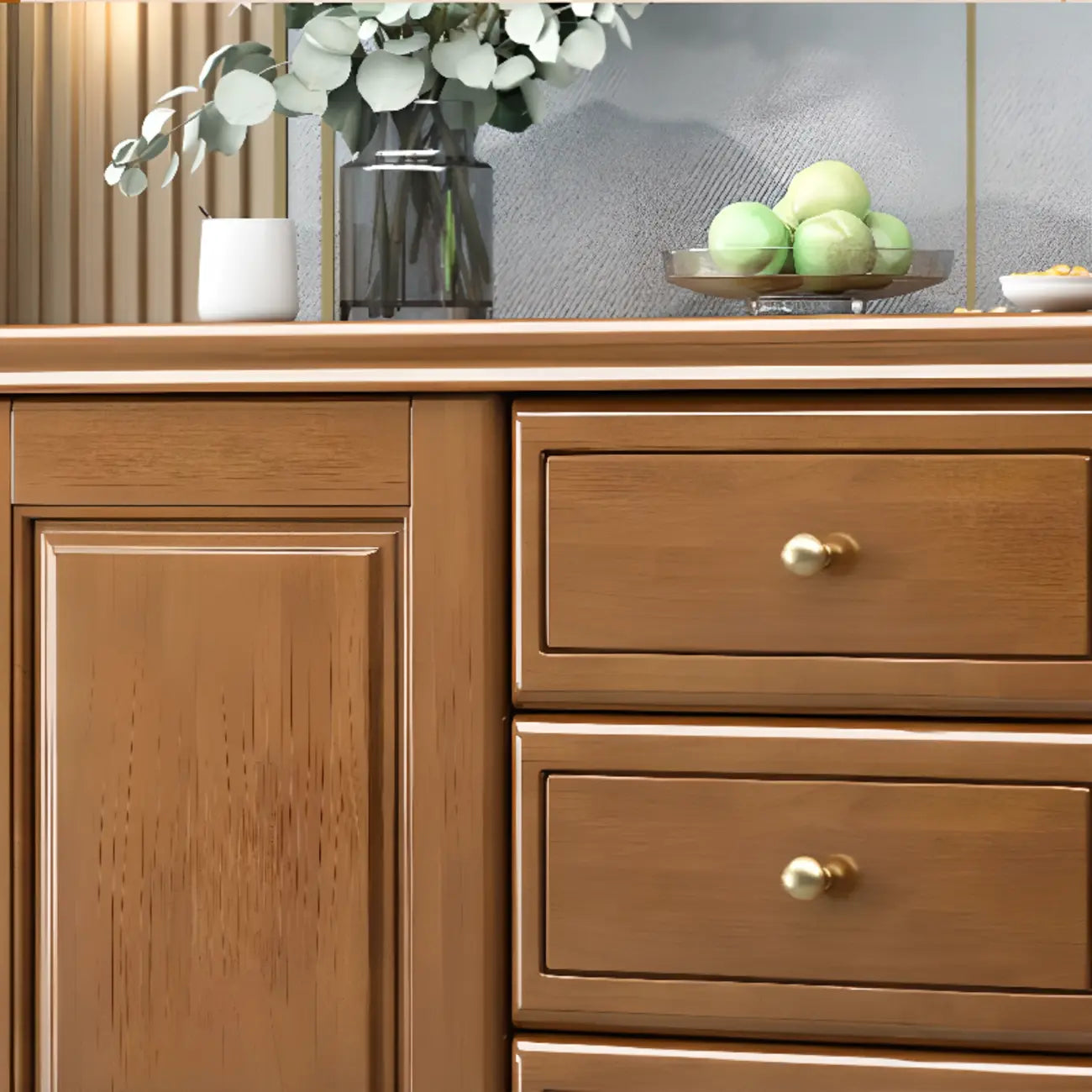 Grand meuble de rangement moderne et polyvalent en bois gris