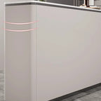 Buffet gris moderne avec plateau en pierre frittée