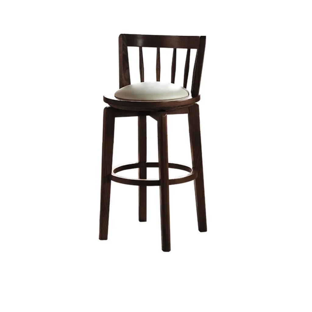Tabouret de bar pivotant en bois rembourré, style moderne du milieu du siècle