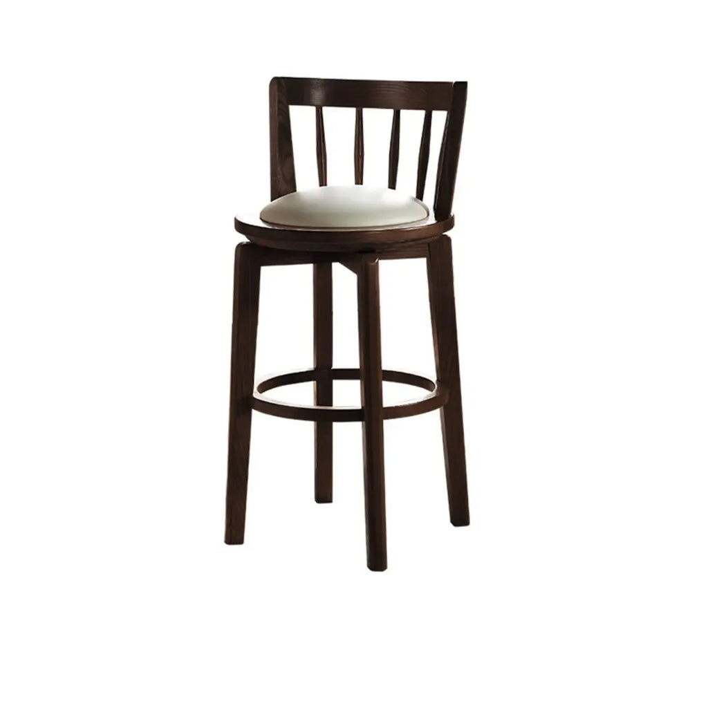 Tabouret de bar pivotant en bois rembourré, style moderne du milieu du siècle