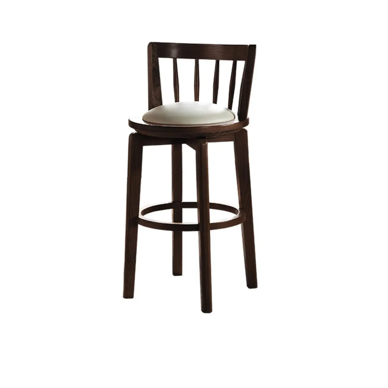 Tabouret de bar pivotant en bois rembourré, style moderne du milieu du siècle