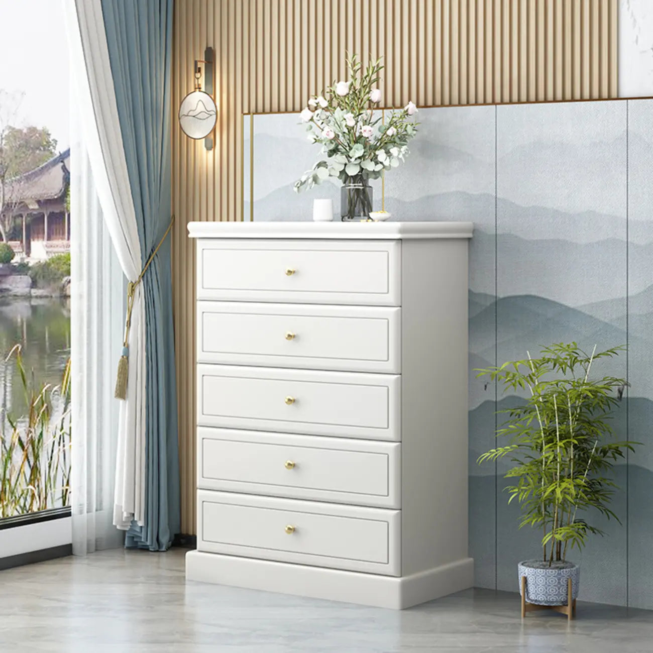 Grand meuble de rangement moderne et polyvalent en bois gris