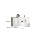 Meuble indépendant en bois blanc avec tiroirs et portes