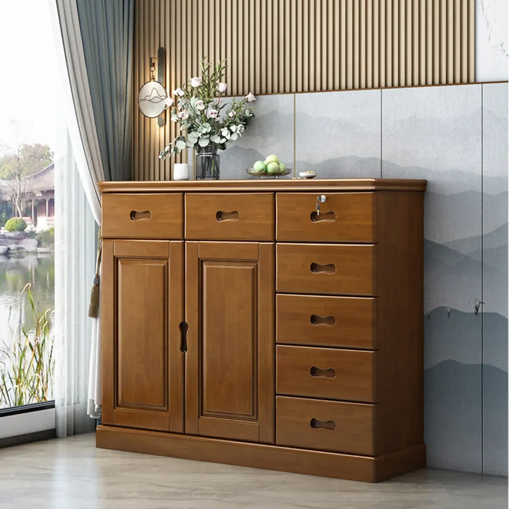 Grand meuble de rangement moderne et polyvalent en bois gris