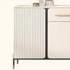 Buffet blanc glamour avec plateau et tiroirs en pierre