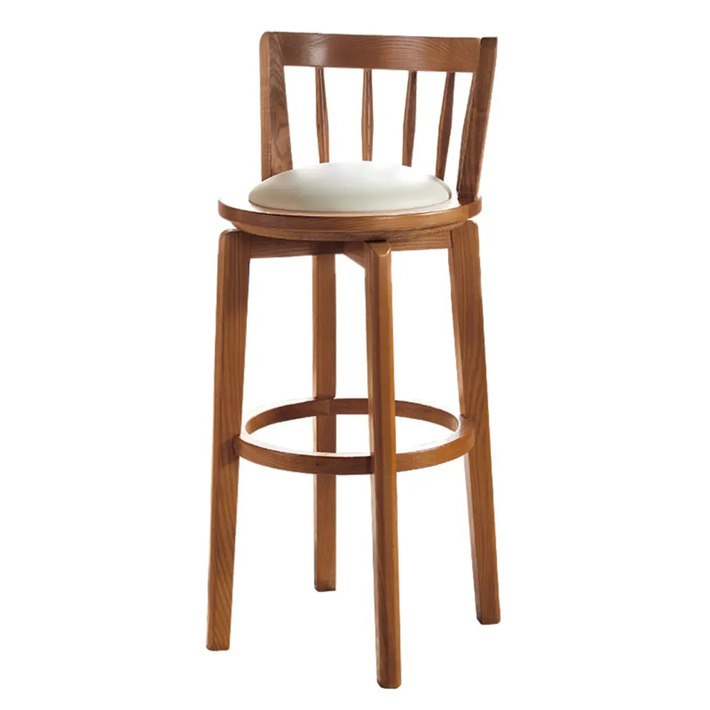 Tabouret de bar pivotant en bois rembourré, style moderne du milieu du siècle