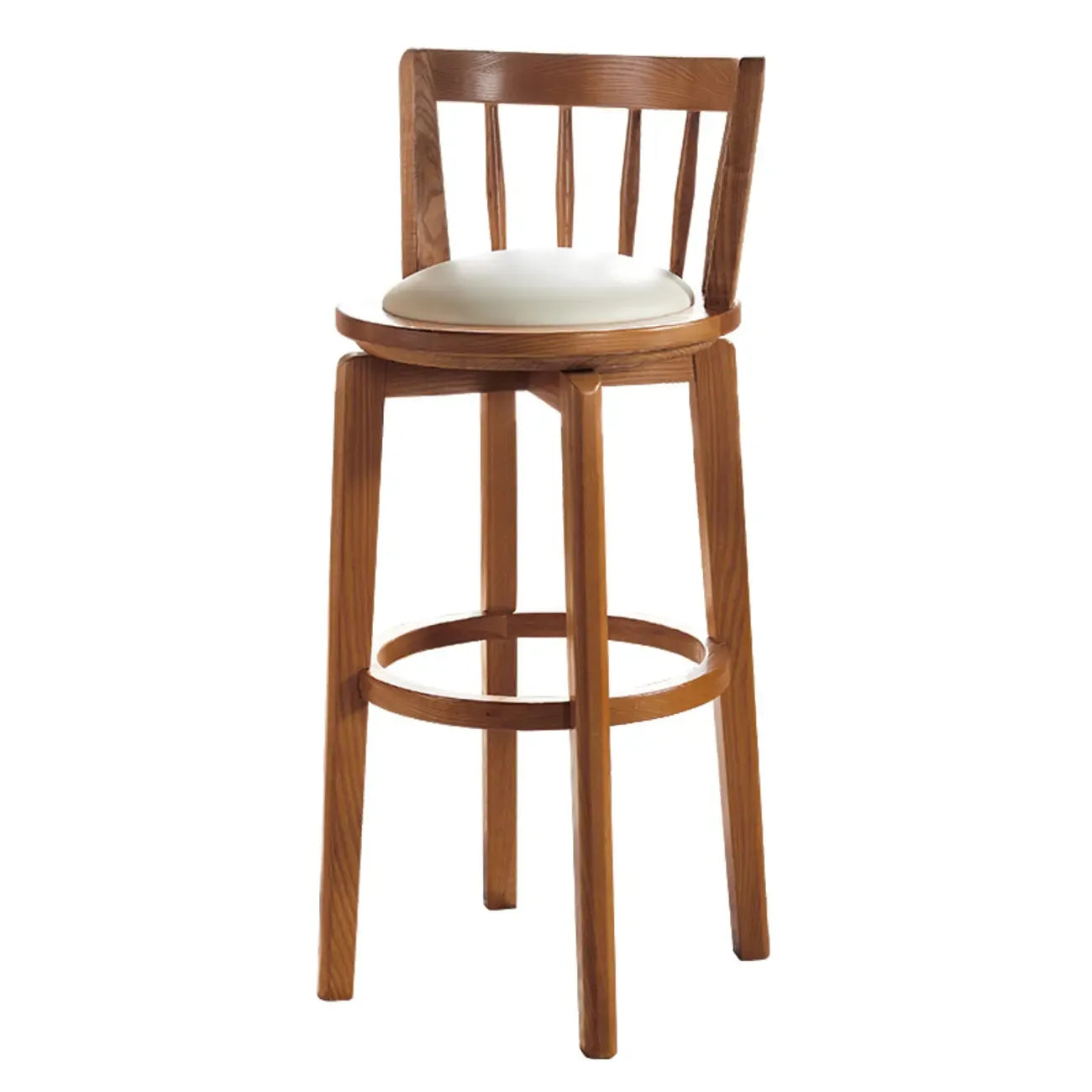 Tabouret de bar pivotant en bois rembourré, style moderne du milieu du siècle