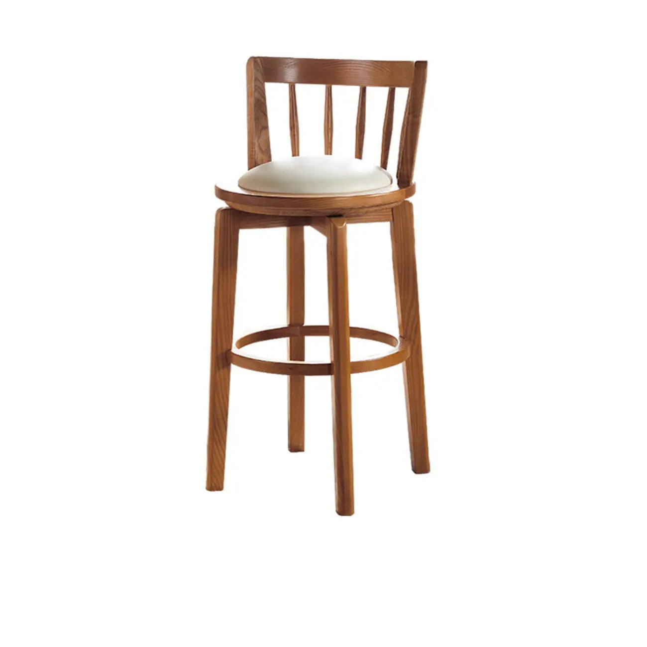 Tabouret de bar pivotant en bois rembourré, style moderne du milieu du siècle