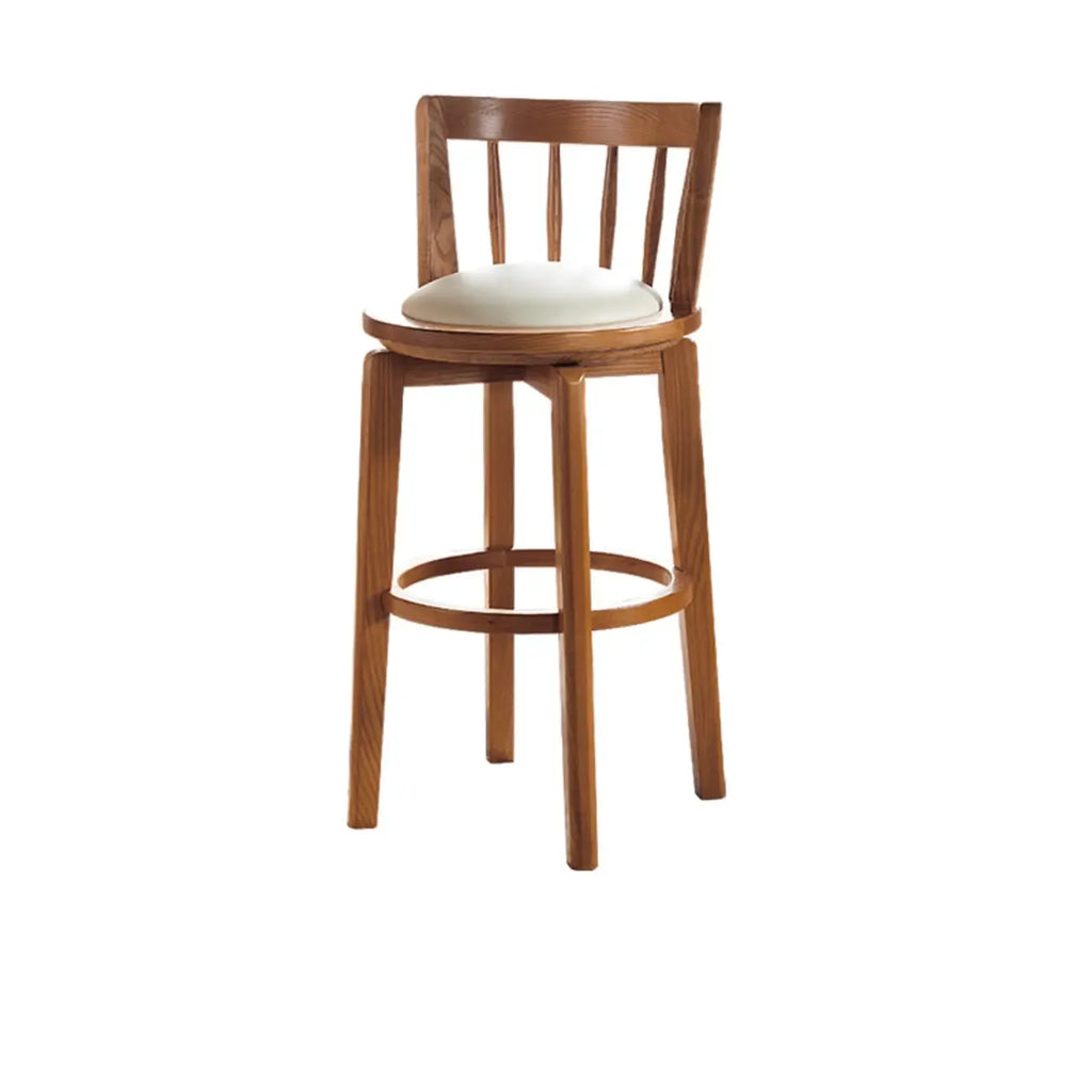 Tabouret de bar pivotant en bois rembourré, style moderne du milieu du siècle